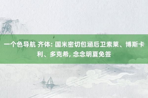 一个色导航 齐体: 国米密切包涵后卫索莱、博斯卡利、多克希， 念念明夏免签