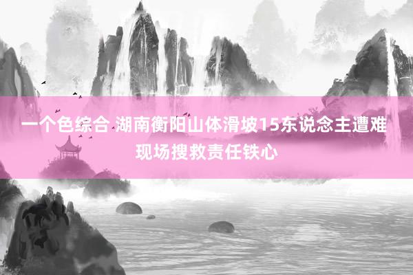 一个色综合 湖南衡阳山体滑坡15东说念主遭难 现场搜救责任铁心