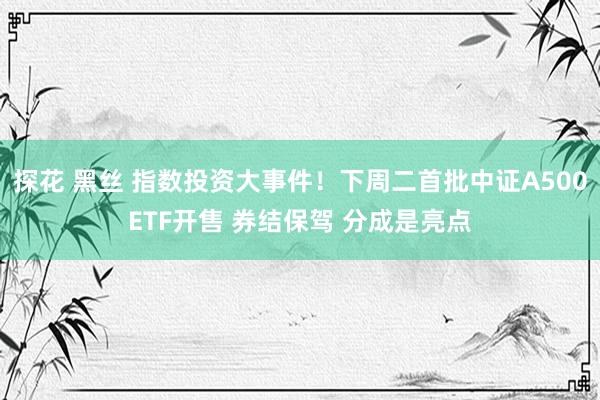 探花 黑丝 指数投资大事件！下周二首批中证A500ETF开售 券结保驾 分成是亮点