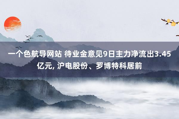 一个色航导网站 待业金意见9日主力净流出3.45亿元，<a href=