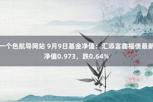 一个色航导网站 9月9日基金净值：汇添富鑫福债最新净值0.973，跌0.64%