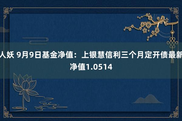 人妖 9月9日基金净值：上银慧信利三个月定开债最新净值1.0514