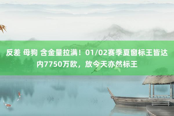 反差 母狗 含金量拉满！01/02赛季夏窗标王皆达内7750万欧，放今天亦然标王