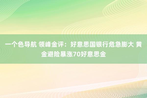 一个色导航 领峰金评：好意思国银行危急膨大 黄金避险暴涨70好意思金