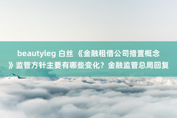 beautyleg 白丝 《金融租借公司措置概念》监管方针主要有哪些变化？金融监管总局回复