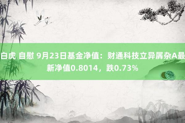 白虎 自慰 9月23日基金净值：财通科技立异羼杂A最新净值0.8014，跌0.73%