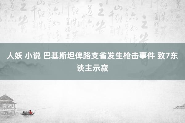 人妖 小说 巴基斯坦俾路支省发生枪击事件 致7东谈主示寂