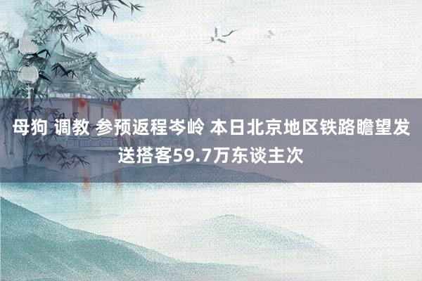 母狗 调教 参预返程岑岭 本日北京地区铁路瞻望发送搭客59.7万东谈主次