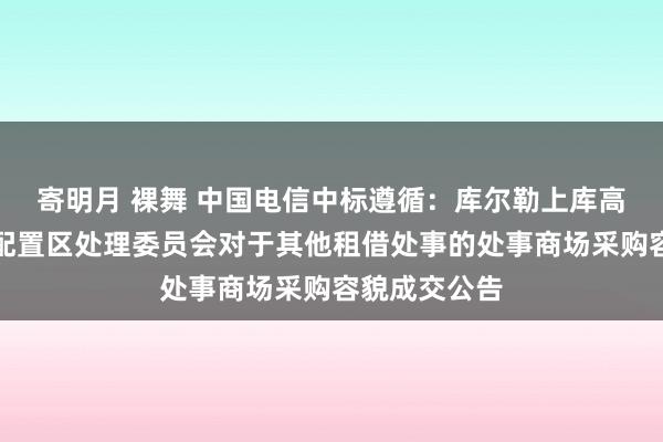 寄明月 裸舞 中国电信中标遵循：库尔勒上库高新技艺产业配置区处理委员会对于其他租借处事的处事商场采购容貌成交公告