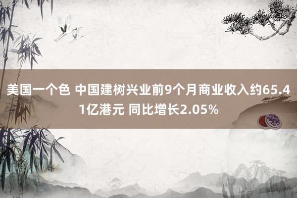 美国一个色 中国建树兴业前9个月商业收入约65.41亿港元 同比增长2.05%