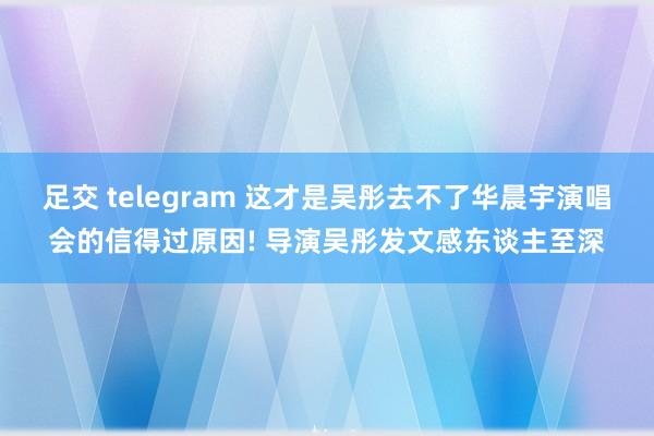 足交 telegram 这才是吴彤去不了华晨宇演唱会的信得过原因! 导演吴彤发文感东谈主至深