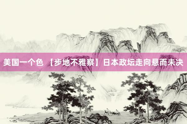 美国一个色 【步地不雅察】日本政坛走向悬而未决