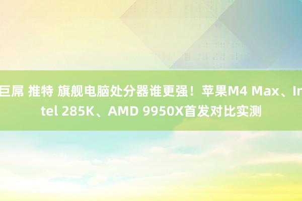 巨屌 推特 旗舰电脑处分器谁更强！苹果M4 Max、Intel 285K、AMD 9950X首发对比实测