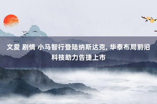 文爱 剧情 小马智行登陆纳斯达克， 华泰布局前沿科技助力告捷上市