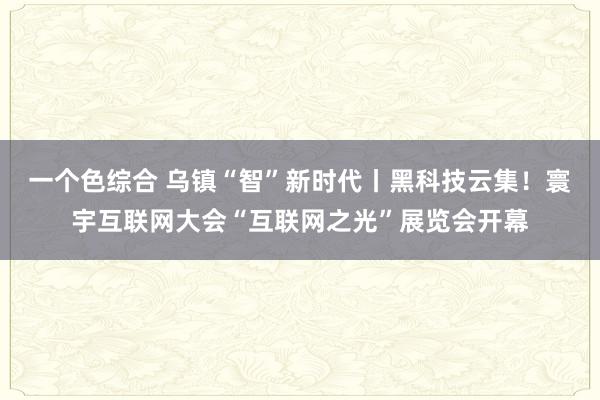 一个色综合 乌镇“智”新时代丨黑科技云集！寰宇互联网大会“互联网之光”展览会开幕