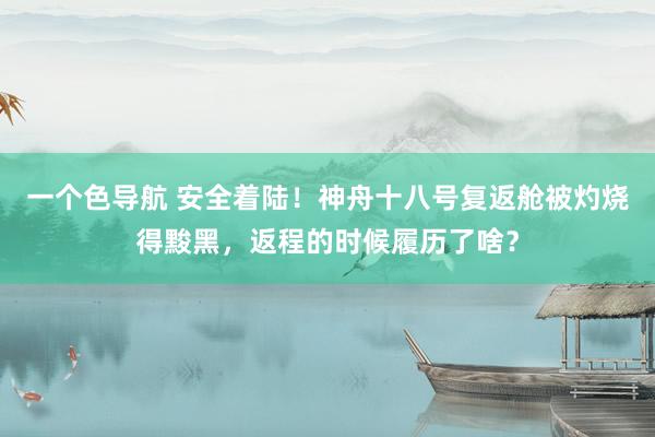 一个色导航 安全着陆！神舟十八号复返舱被灼烧得黢黑，返程的时候履历了啥？