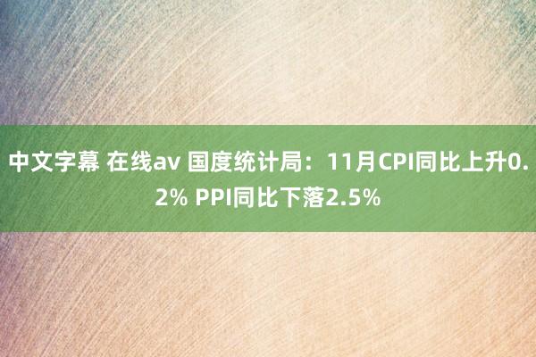 中文字幕 在线av 国度统计局：11月CPI同比上升0.2% PPI同比下落2.5%