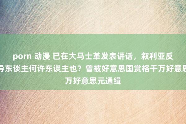 porn 动漫 已在大马士革发表讲话，叙利亚反对派指导东谈主何许东谈主也？曾被好意思国赏格千万好意思元通缉