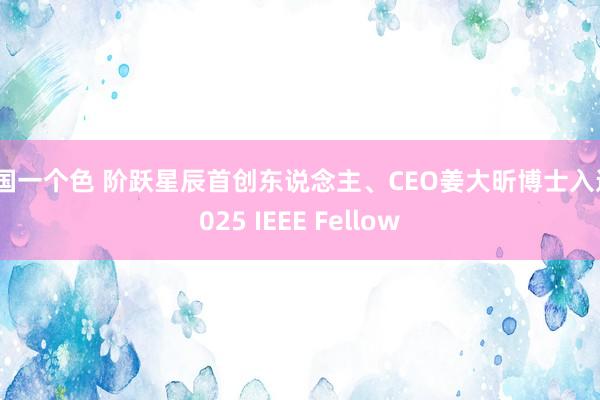 美国一个色 阶跃星辰首创东说念主、CEO姜大昕博士入选2025 IEEE Fellow