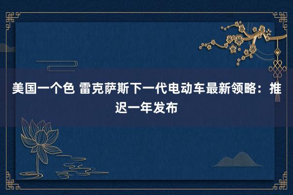 美国一个色 雷克萨斯下一代电动车最新领略：推迟一年发布