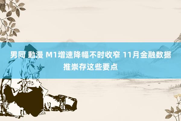 男同 動漫 M1增速降幅不时收窄 11月金融数据推崇存这些要点