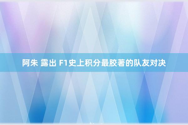 阿朱 露出 F1史上积分最胶著的队友对决