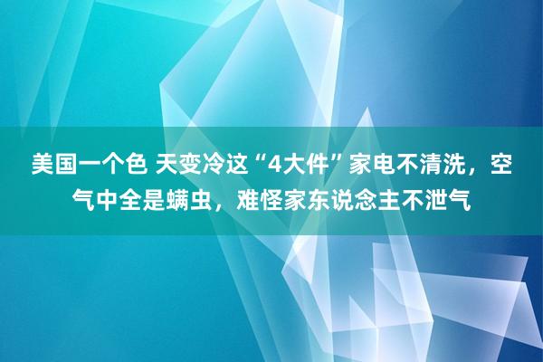 美国一个色 天变冷这“4大件”家电不清洗，空气中全是螨虫，难怪家东说念主不泄气