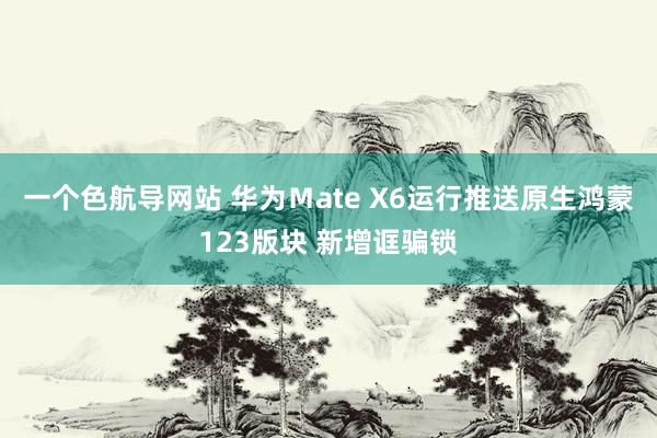 一个色航导网站 华为Ｍate X6运行推送原生鸿蒙123版块 新增诓骗锁