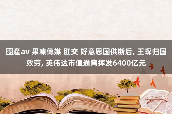 國產av 果凍傳媒 肛交 好意思国供断后， 王琛归国效劳， 英伟达市值通宵挥发6400亿元