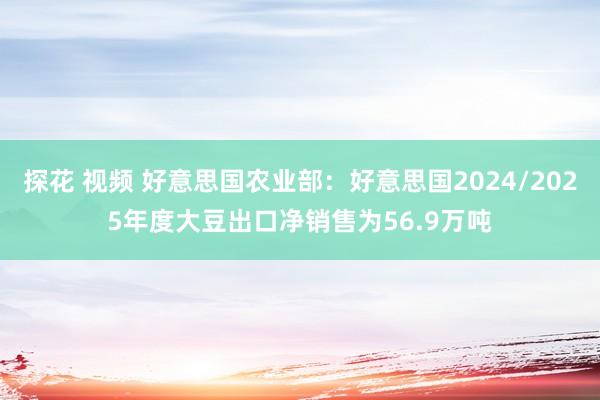 探花 视频 好意思国农业部：好意思国2024/2025年度大豆出口净销售为56.9万吨